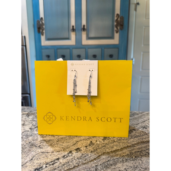 Kendra Scott Jewelry - Women's Kendra Scott Silver Metal Dangle Fringe Drop Earrings, One Size
